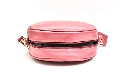 Classy Leather Customized Chained Sling Bag Round   Men's Wallet - Peach Green