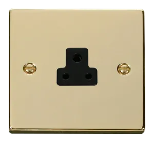 Click Deco VPBR039BK Victorian 2A Round Pin Socket Outlet - Polished Brass (Black)