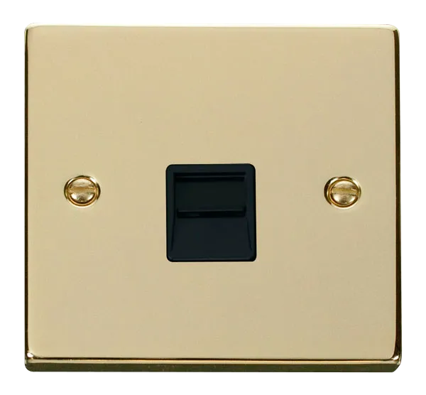 Click Deco VPBR120BK Victorian Single Master Telephone Outlet - Polished Brass (Black)