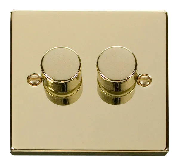 Click Deco VPBR146 Victorian 2-Gang 2-Way 400Va LV Dimmer Switch - Polished Brass