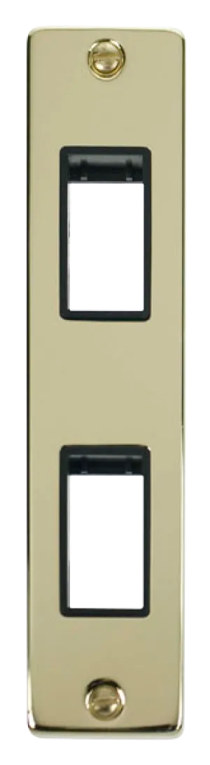 Click Deco VPBR472BK Victorian 2G MiniGrid Unfurnished Architrave Plate - Polished Brass (Black)