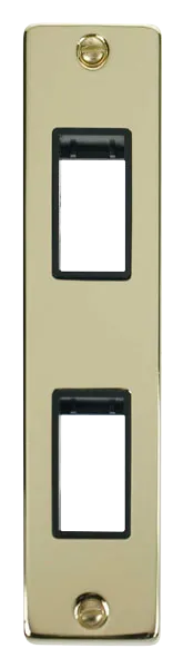 Click Deco VPBR472BK Victorian 2G MiniGrid Unfurnished Architrave Plate - Polished Brass (Black)