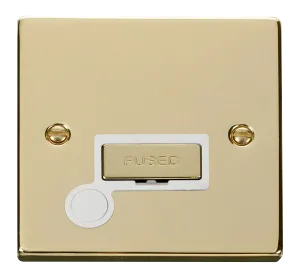Click Deco VPBR550WH Victorian 13A Ingot Fused Spur   Flex Outlet - Polished Brass (White)