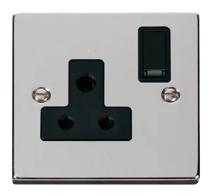 Click Deco VPCH034BK Victorian 15A Round Pin Socket Outlet - Polished Chrome (Black)