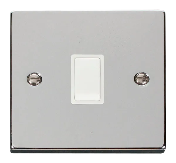 Click Deco VPCH622WH Victorian 20A DP Switch - Polished Chrome (White)