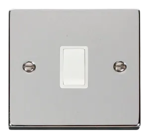 Click Deco VPCH622WH Victorian 20A DP Switch - Polished Chrome (White)
