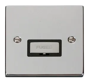 Click Deco VPCH750BK Victorian 13A Ingot Fused Spur - Polished Chrome (Black)