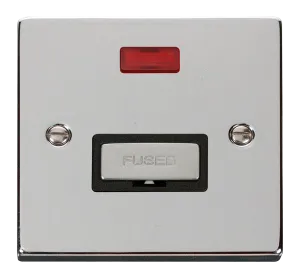 Click Deco VPCH753BK Victorian 13A Ingot Fused Spur   Neon - Polished Chrome (Black)
