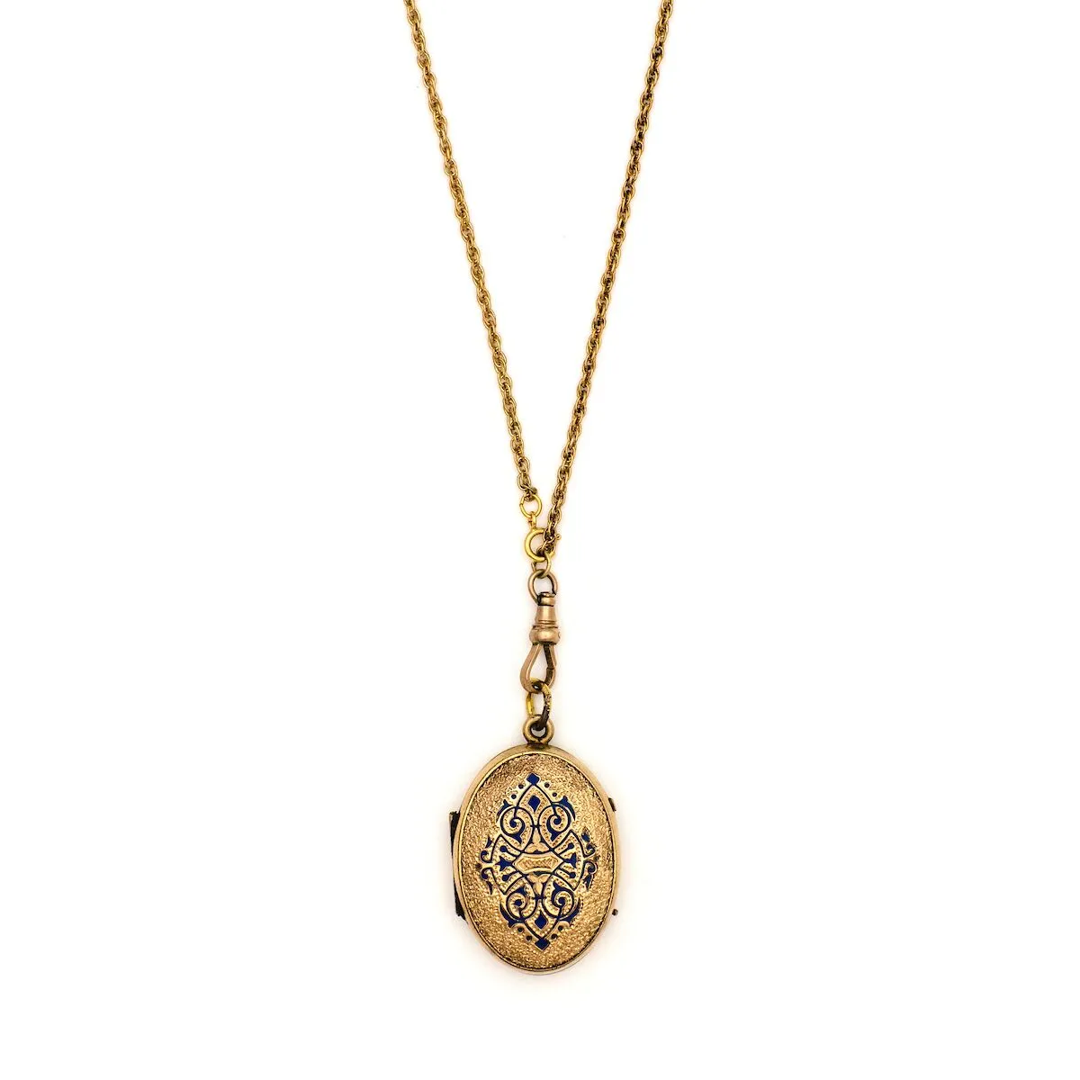 Cobalt Enamel Oval Locket