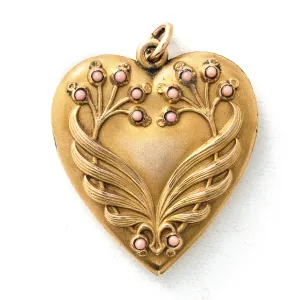 Coral Berry Heart Locket