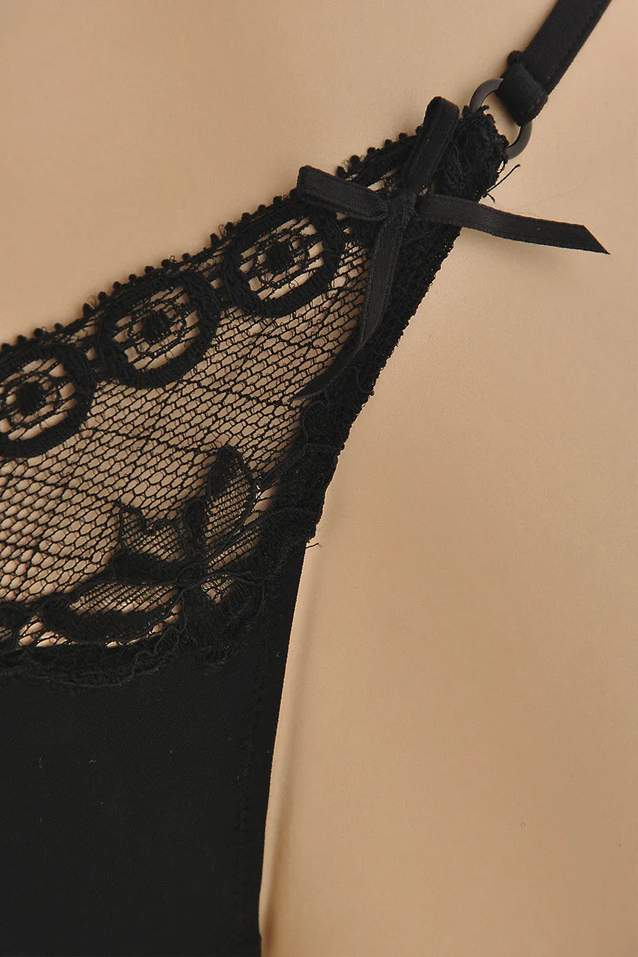 COTTON CLUB VICTORIAN Lace Black Thong