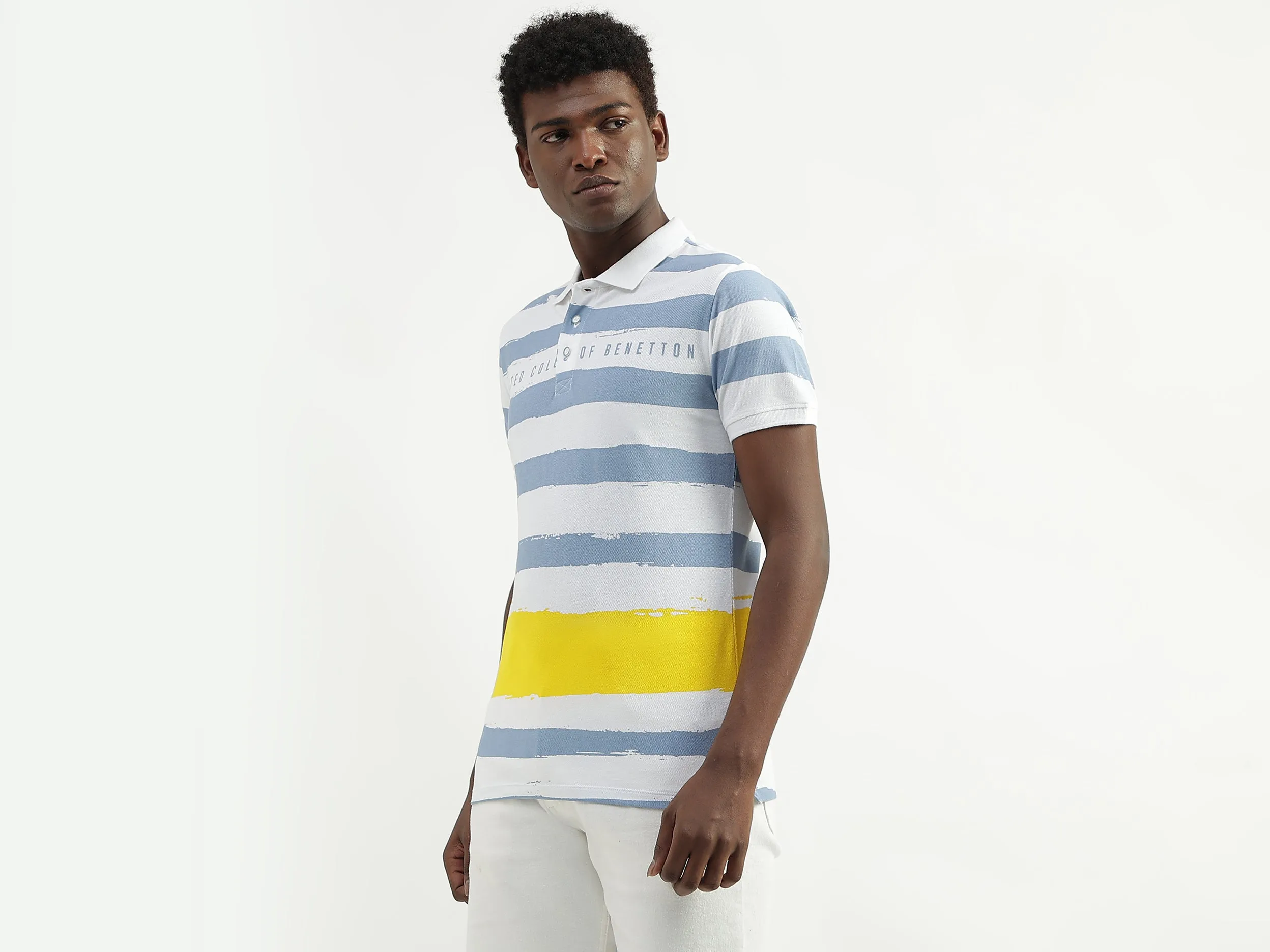 Cotton Printed Polo Collar Mens T-shirts