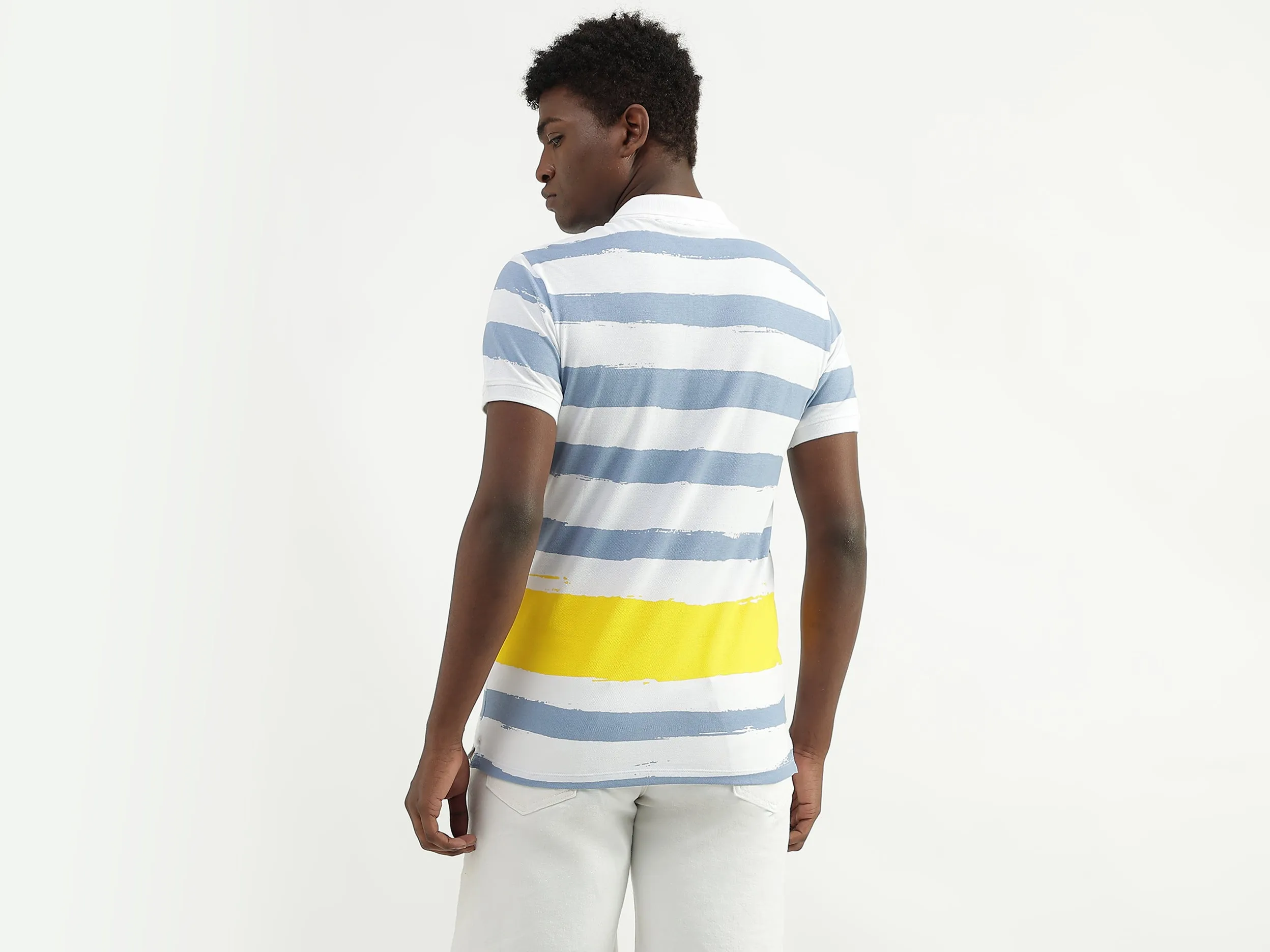Cotton Printed Polo Collar Mens T-shirts