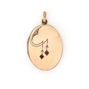 Crimson Vines Antique Locket