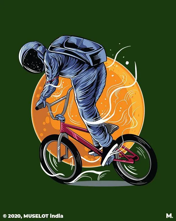 Cyclist in space printed hoodies