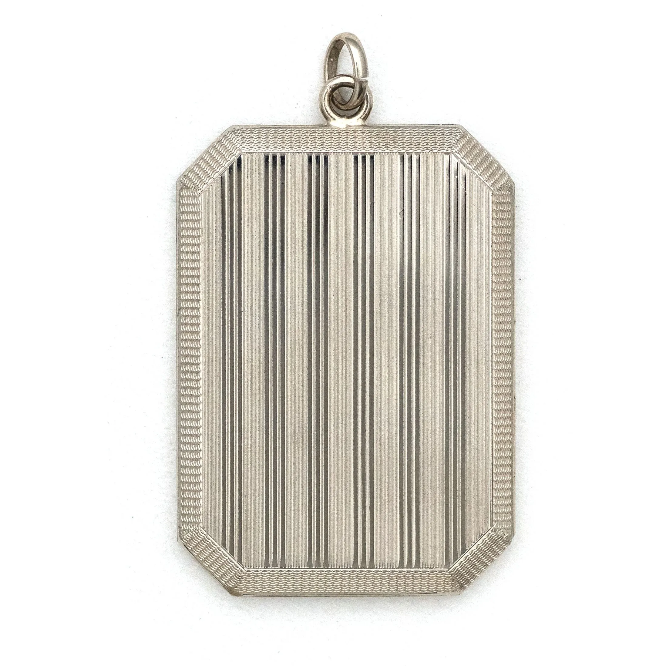 Deco Pinstripe Rectangle Locket