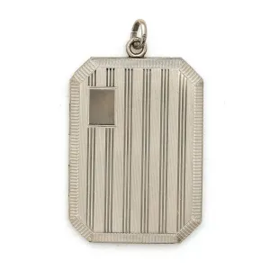 Deco Pinstripe Rectangle Locket