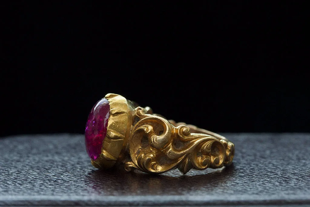 Early Victorian Ruby Cabochon Ring