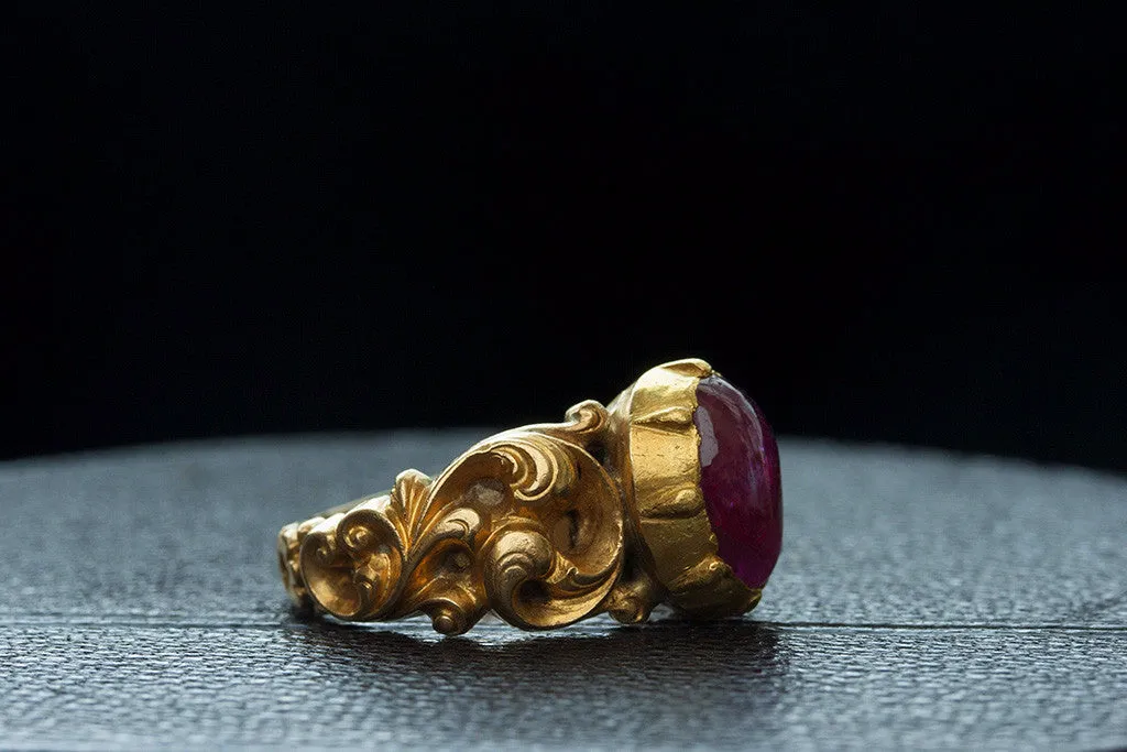 Early Victorian Ruby Cabochon Ring