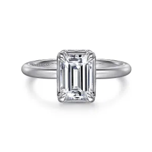 Emerald Cut Hidden Halo Diamond Engagement Mounting