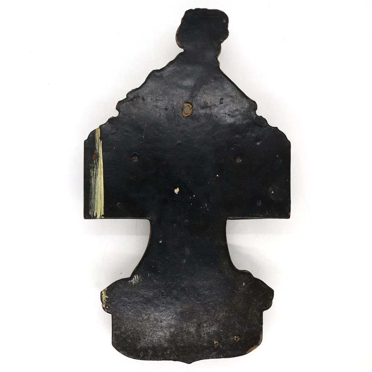 English Papier-Mache Lacquer Matches Wall Mount Figural Holder
