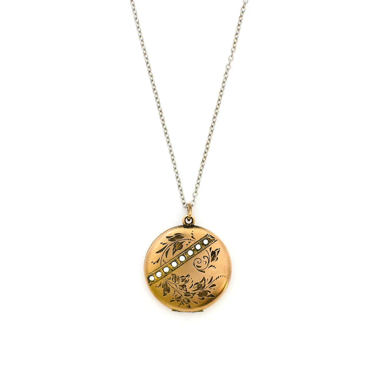 Floral and Stripe Locket