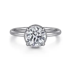 Gabriel 14K White Gold Round Halo Diamond Engagement Ring ER16238R6W44JJ