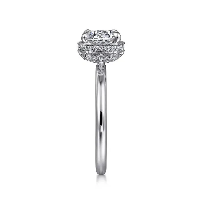 Gabriel 14K White Gold Round Halo Diamond Engagement Ring ER16238R6W44JJ