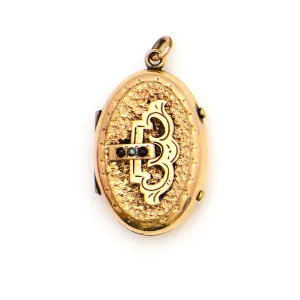Garnet & Pearl Buckle Antique Locket