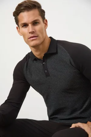 Geo Polo Shirt in Black