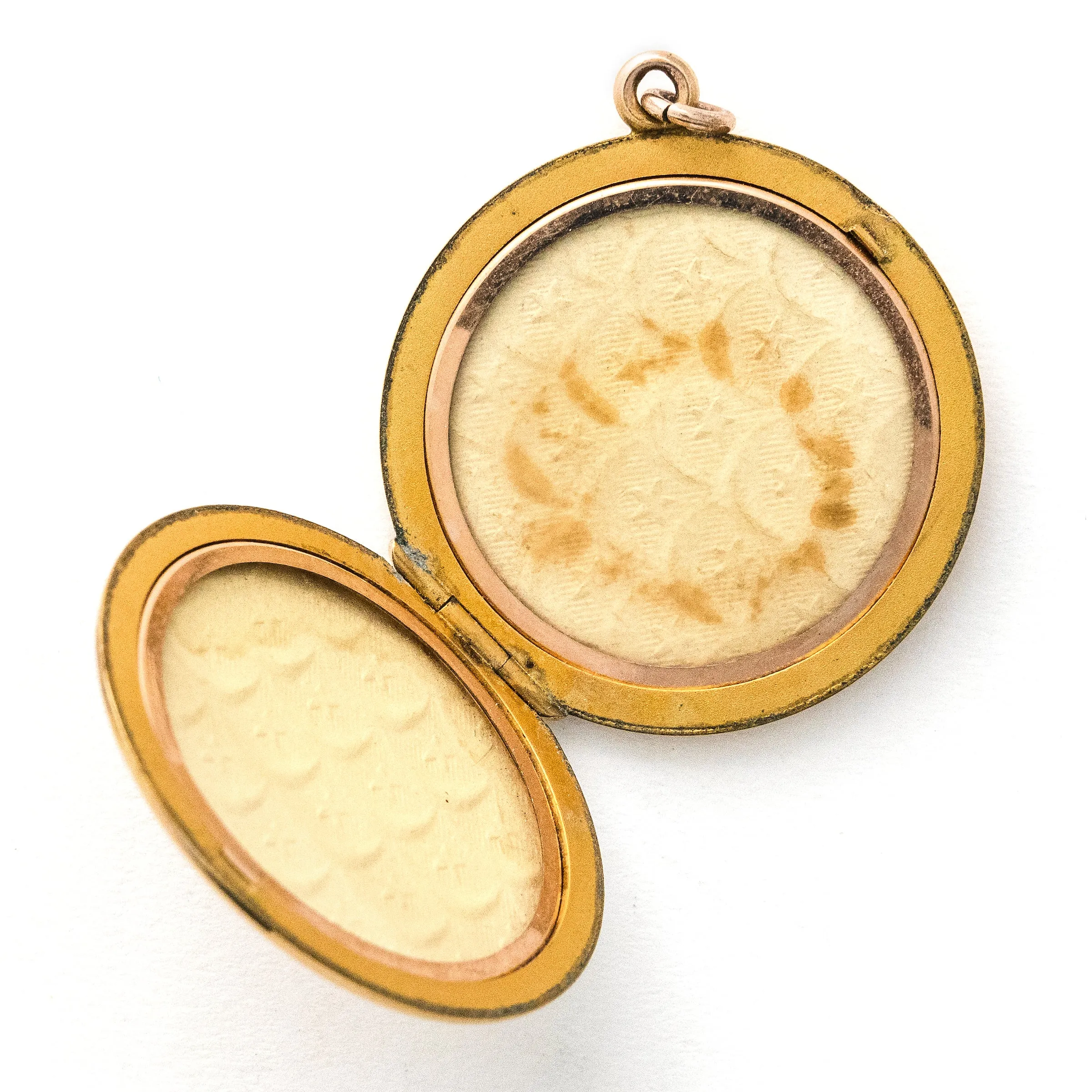 Green & White Crescent Moon Locket