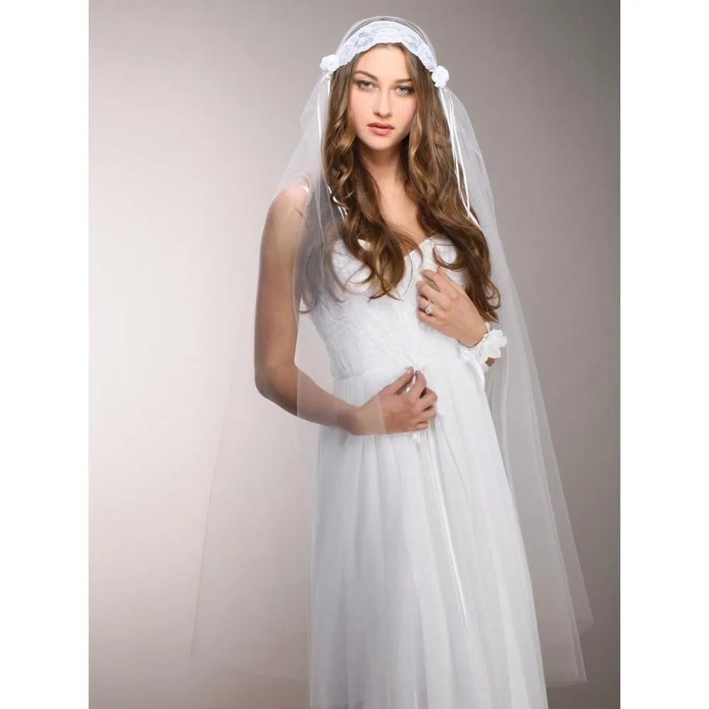 Handmade Vintage Lace Juliet Veil