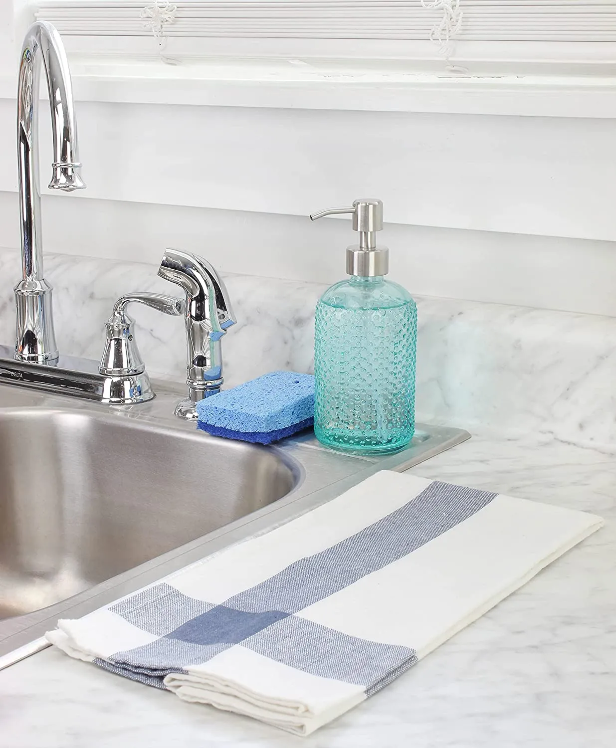 Hobnail Glass Soap Dispenser (Green, 3-Pack, Case of 48)