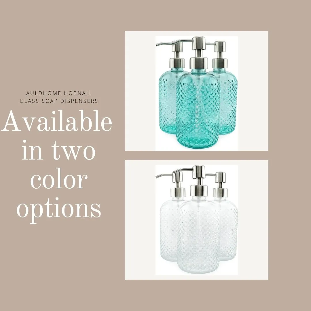 Hobnail Glass Soap Dispenser (Green, 3-Pack, Case of 48)