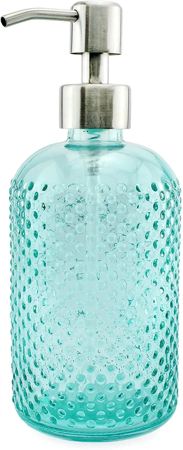 Hobnail Glass Soap Dispenser (Green, 3-Pack, Case of 48)