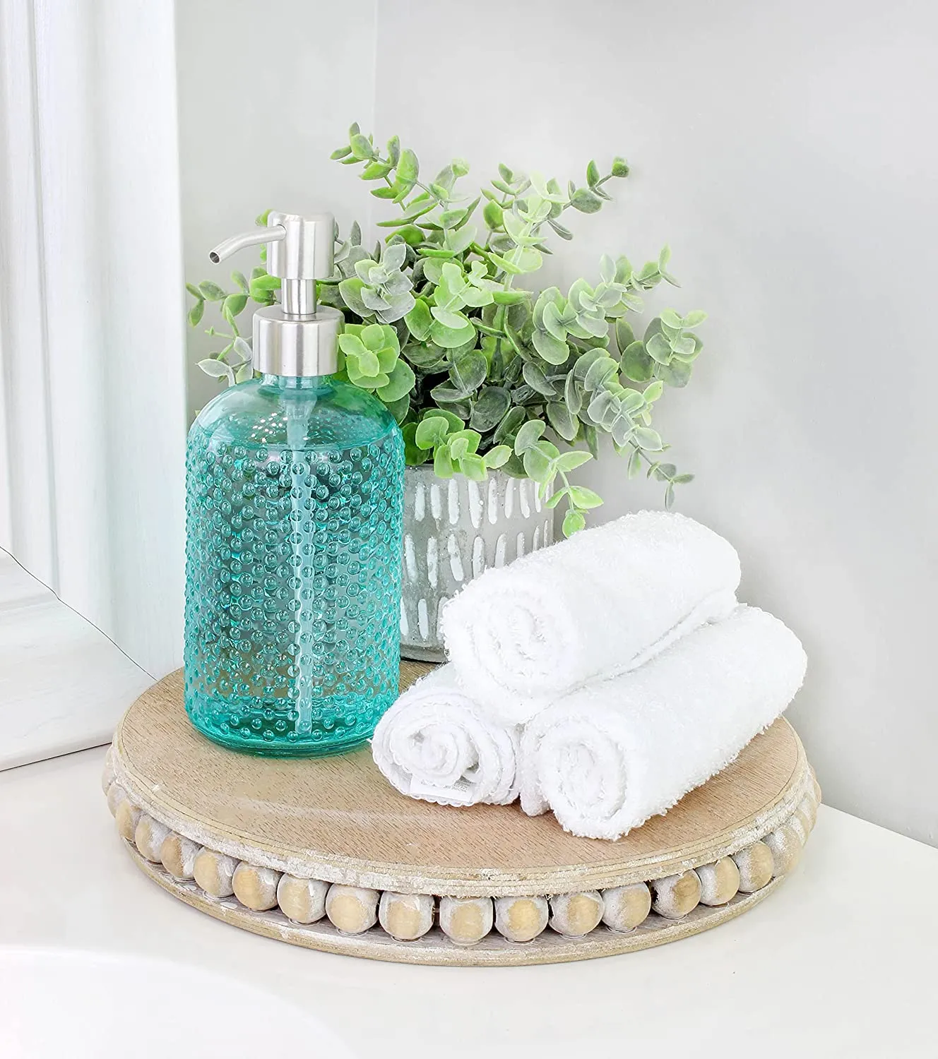 Hobnail Glass Soap Dispenser (Green, 3-Pack, Case of 48)