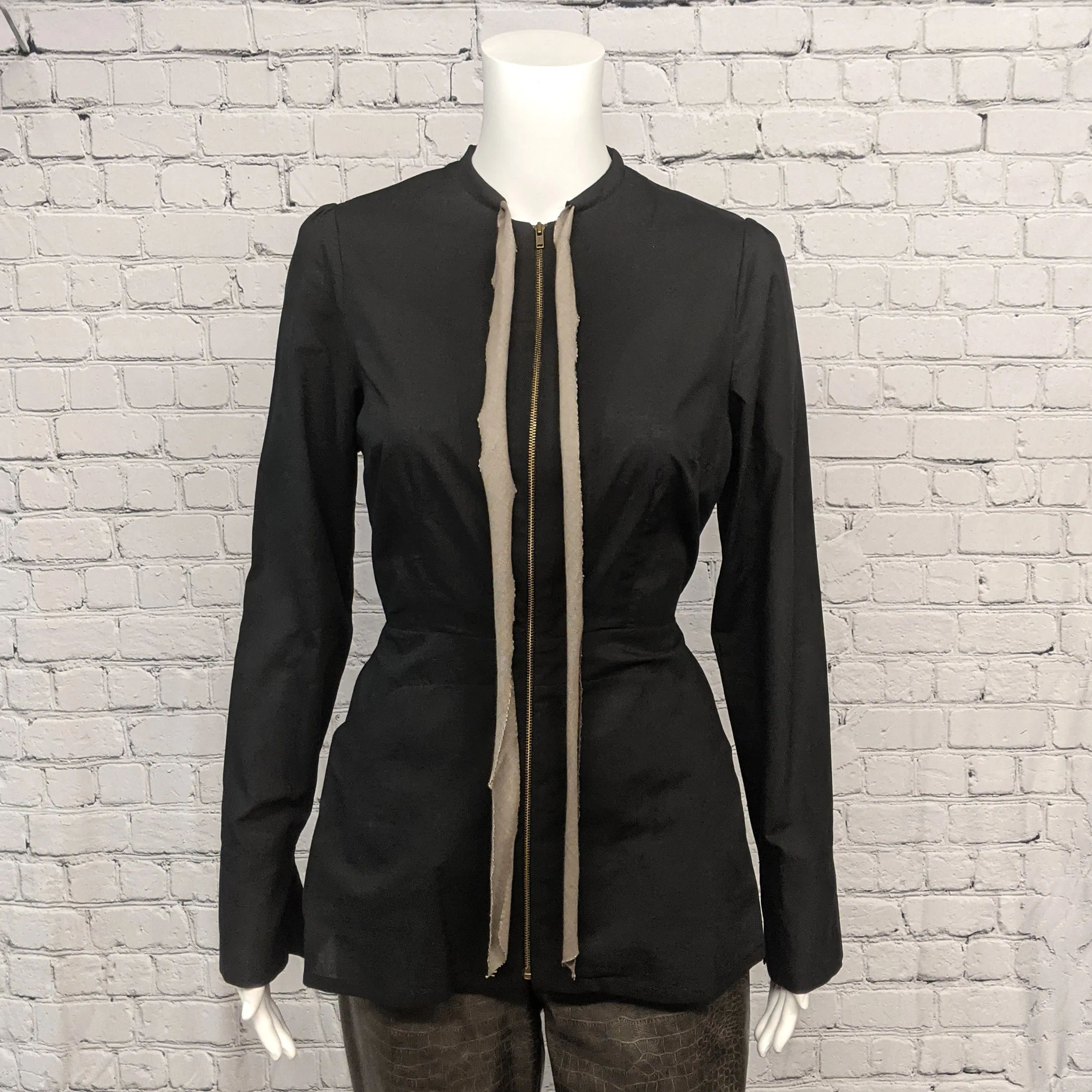 Ife Jacket in Black with Khaki Tie by Kim Schalk