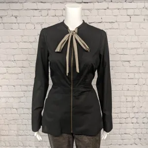 Ife Jacket in Black with Khaki Tie by Kim Schalk