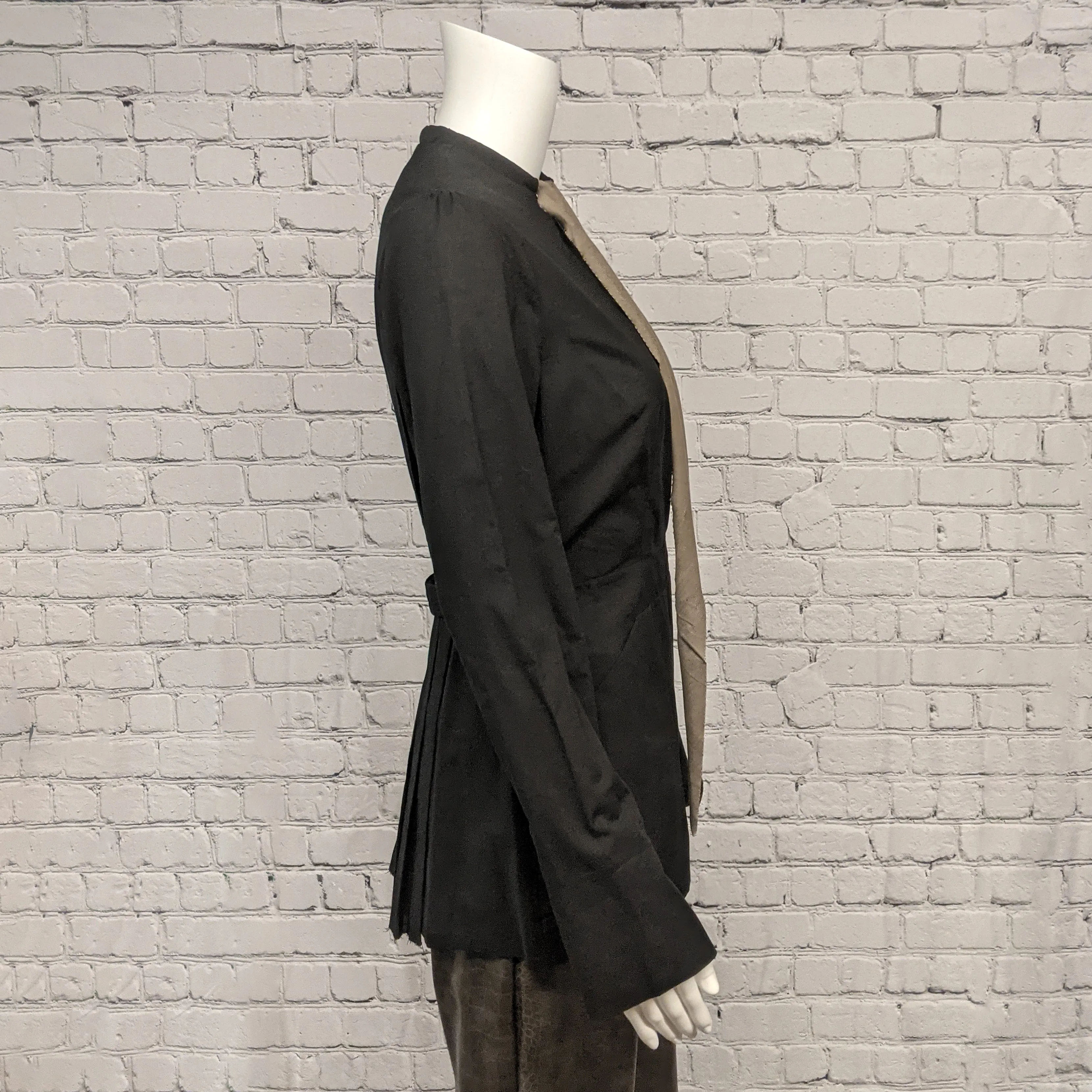 Ife Jacket in Black with Khaki Tie by Kim Schalk
