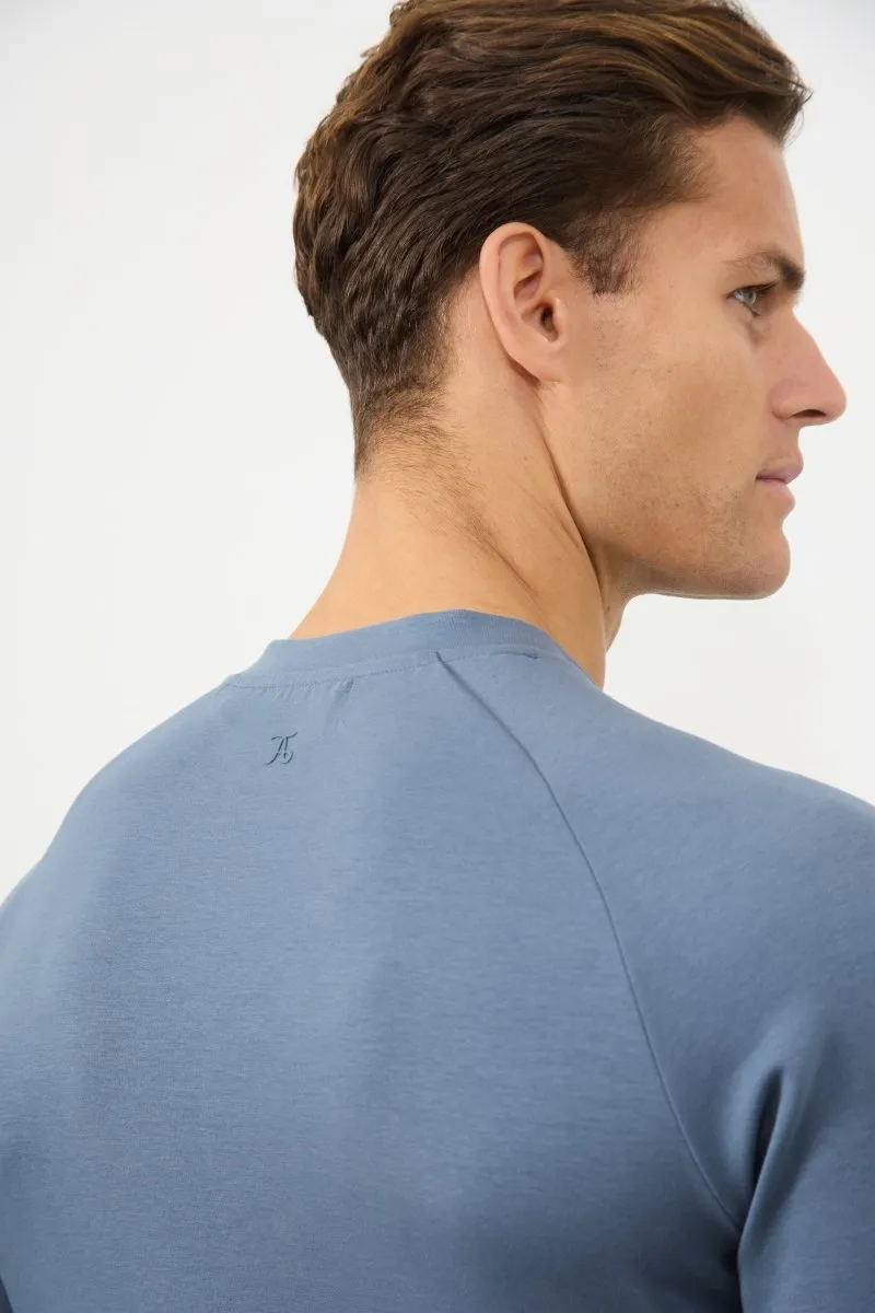 Interlock Crew Neck Sweat in Denim