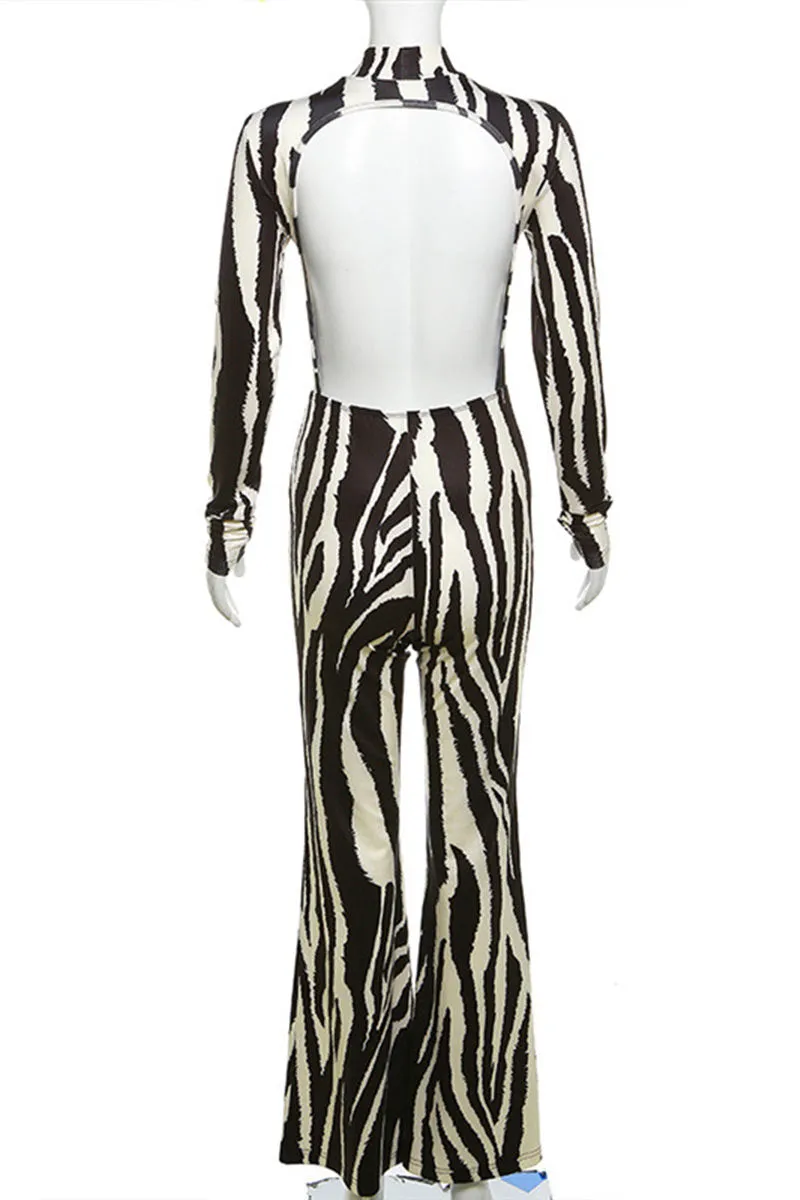 JH843 Striped High Rise Jumpsuits