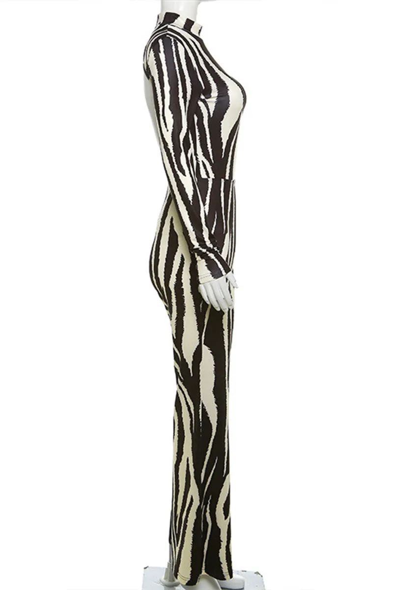 JH843 Striped High Rise Jumpsuits
