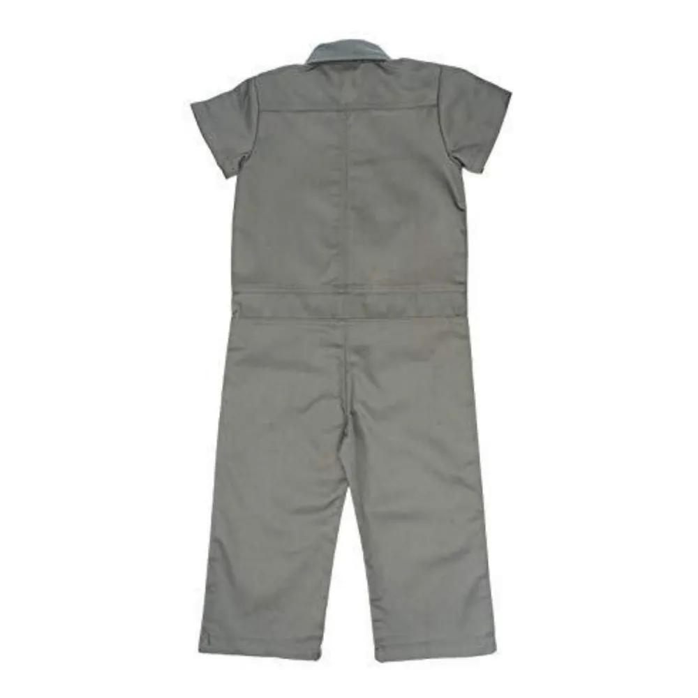 Knuckleheads Kids Dark Olive Coverall for Boys, Mechanic Halloween Jumpsuit Costume Baby Outfit
