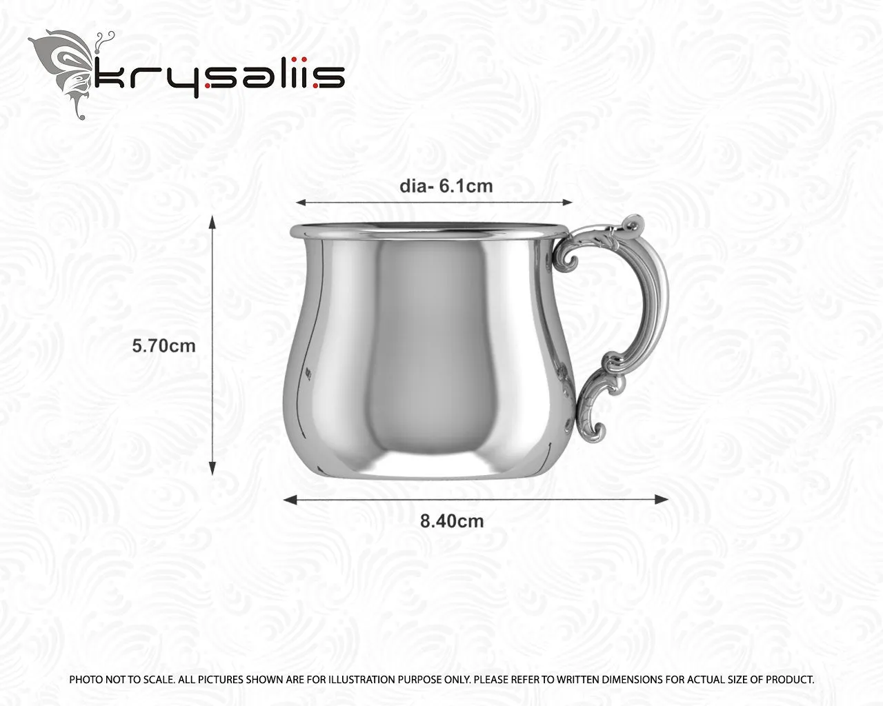 Krysaliis Silver Plated Baby Cup - Victorian