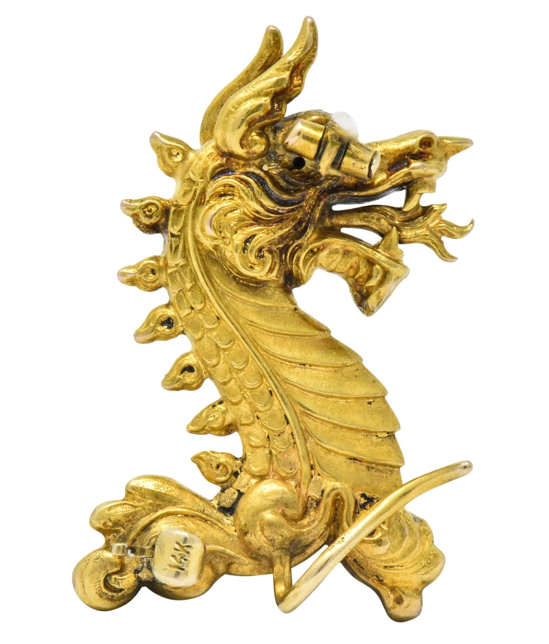 Late Victorian 14 Karat Gold Dragon Brooch Circa 1890