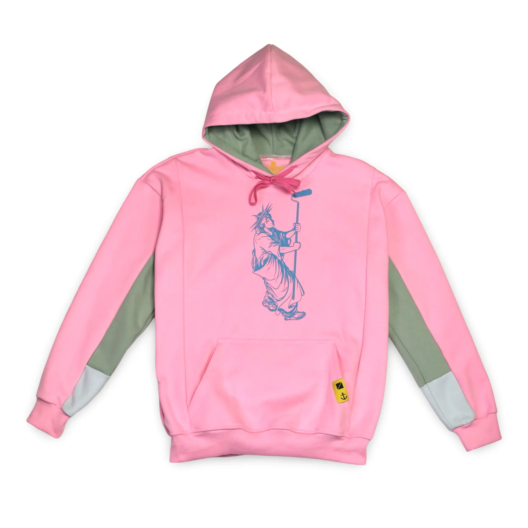 Liberty & Hustle Paneled Hoodie - Pink/Blue