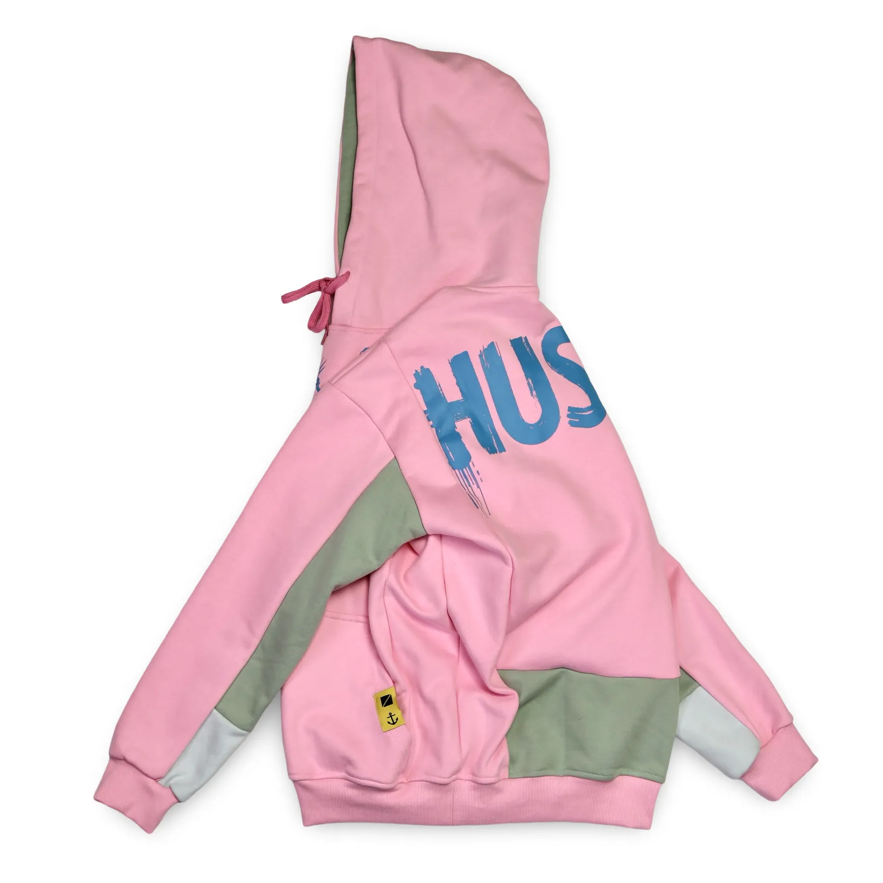 Liberty & Hustle Paneled Hoodie - Pink/Blue