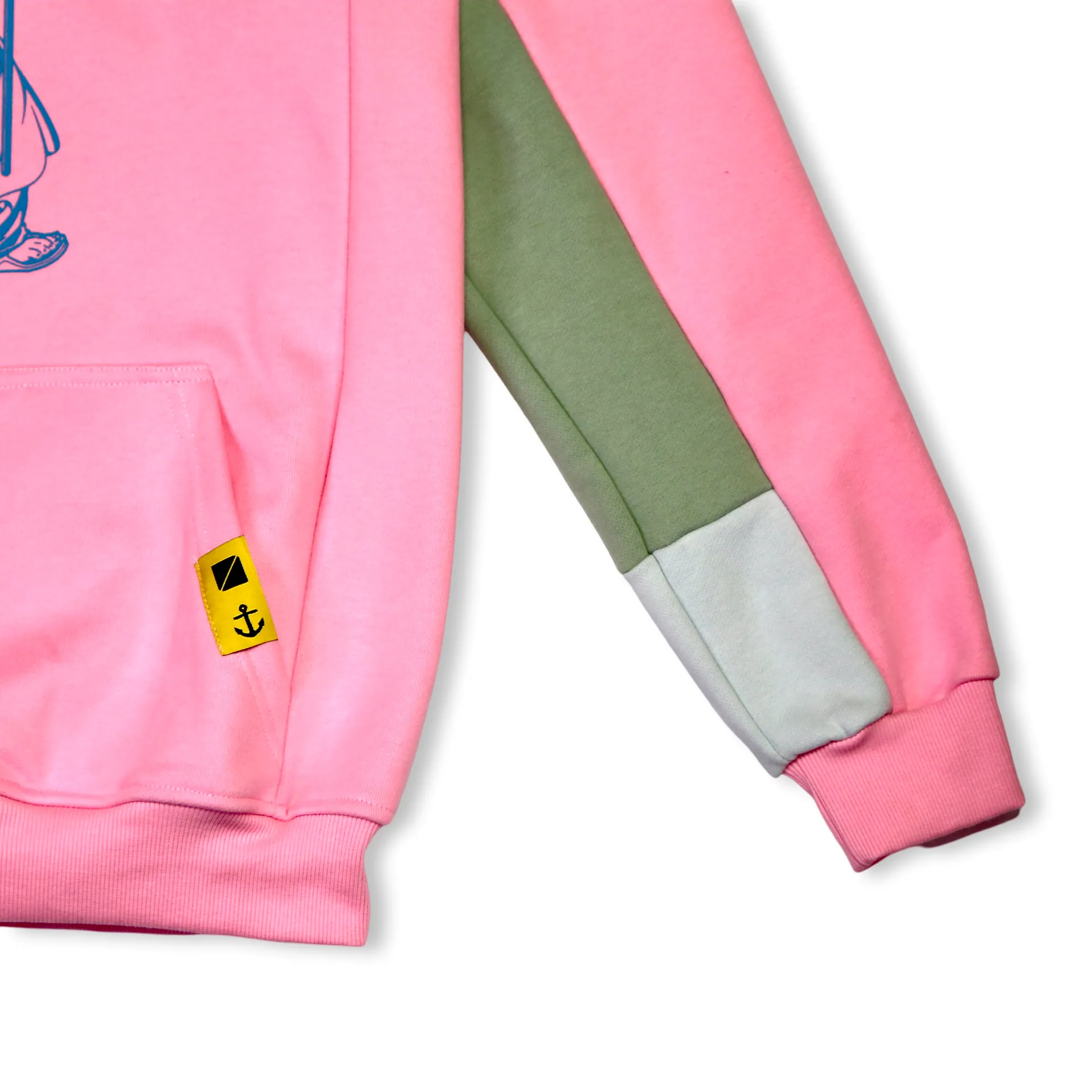 Liberty & Hustle Paneled Hoodie - Pink/Blue