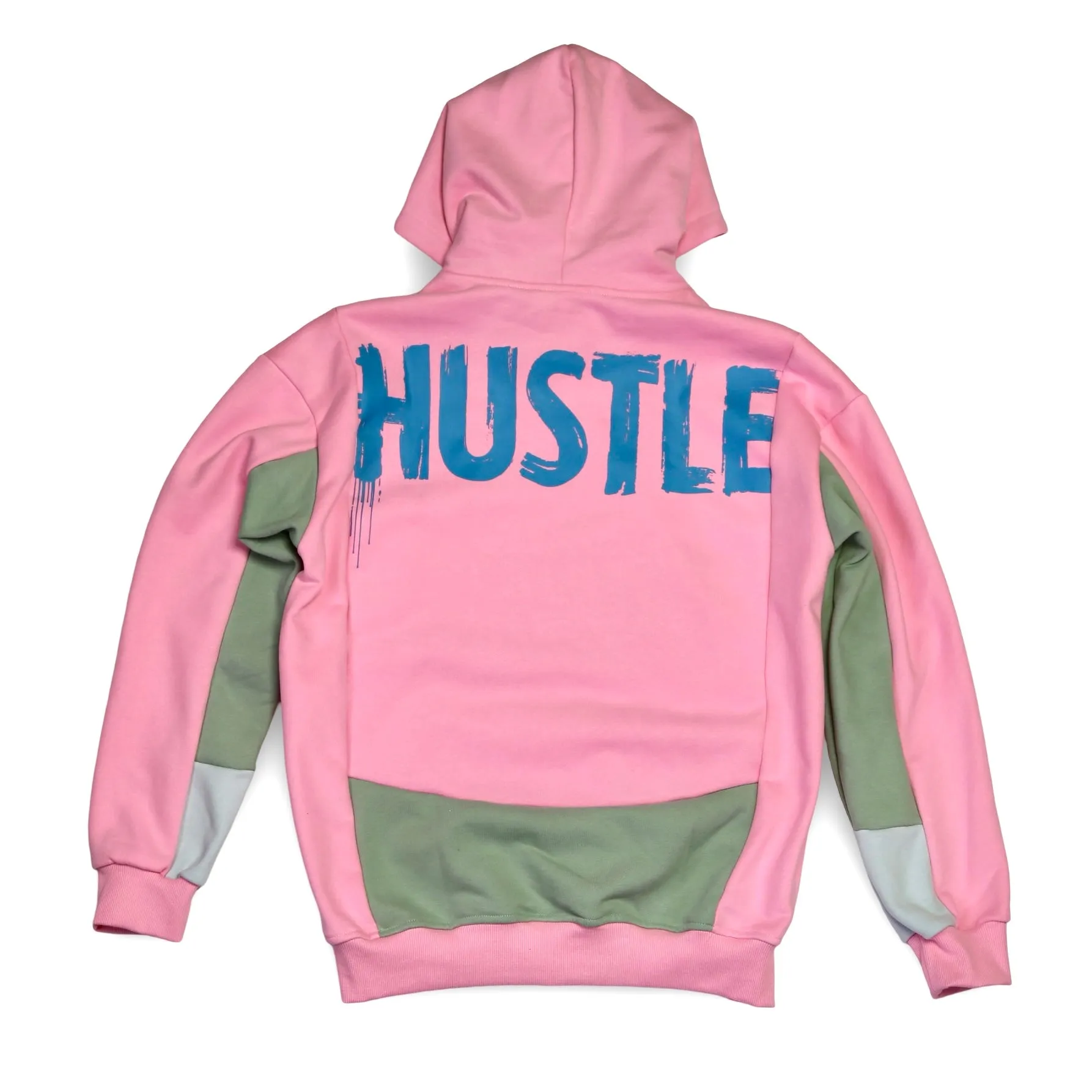 Liberty & Hustle Paneled Hoodie - Pink/Blue