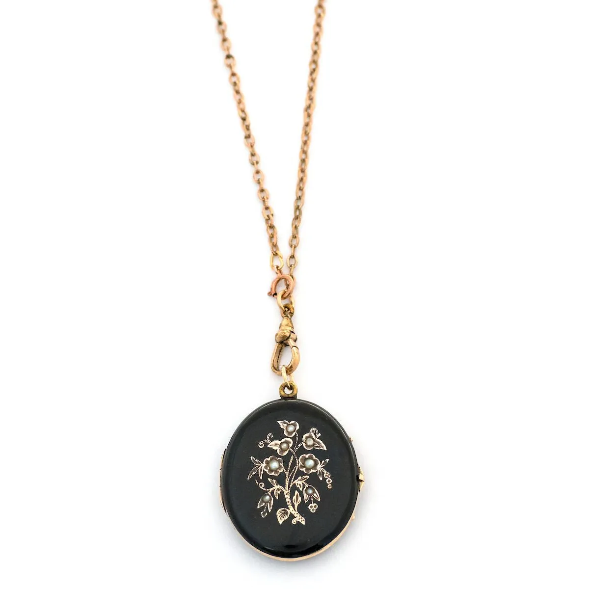 Lily of the Valley Enamel Locket